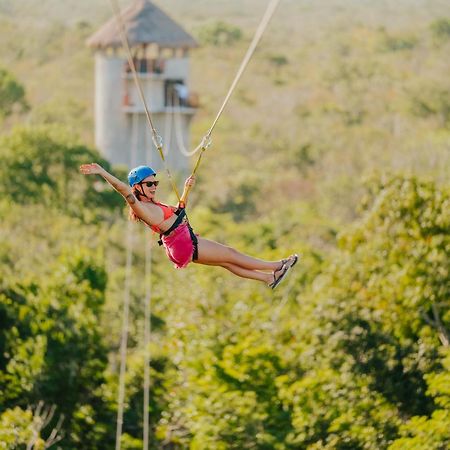 Hotel Casa Tortuga Tulum - Cenotes Park Inclusive ภายนอก รูปภาพ Zip-lining at Xel-Há